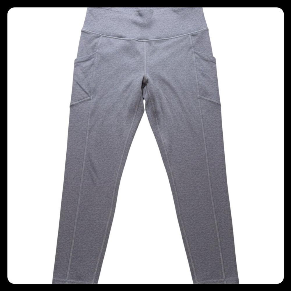 Zobha Leggings Women Medium Purple Gray High Rise Pockets Athletic Yoga